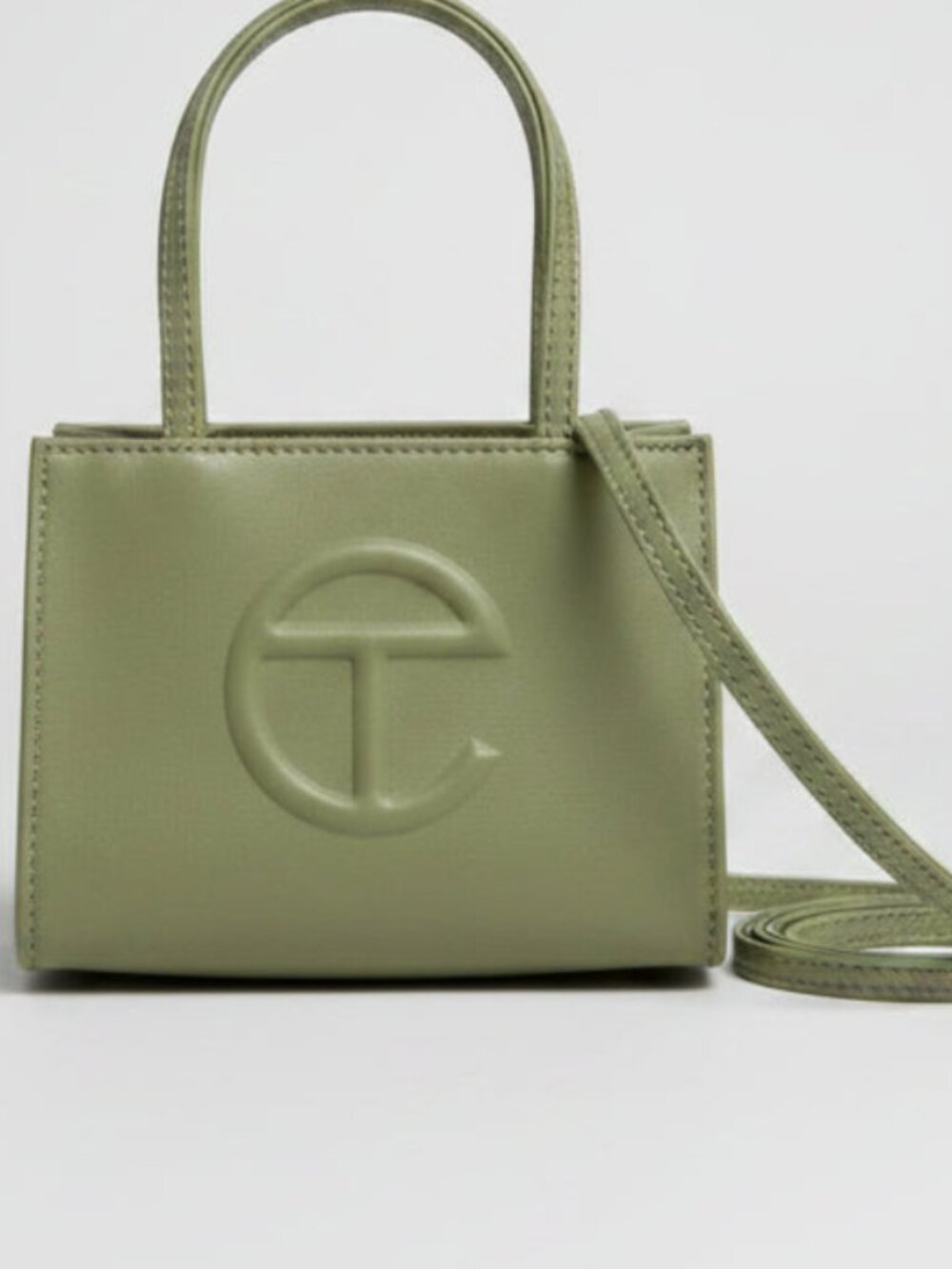 Telfar Small Olive Shopping Bag | Vegan Leather Designer Handbag